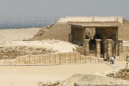 Excavating at the necropolis of Saqqara, Egypt