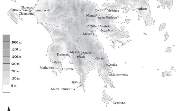 Map of Frankish Peloponnese