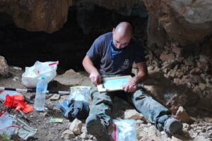 Ritchie inside cave on Puig Son Sard