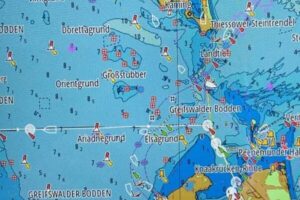 Photo 1 navigation system used by the skippers to locate the wreck with the different currents wind and depths